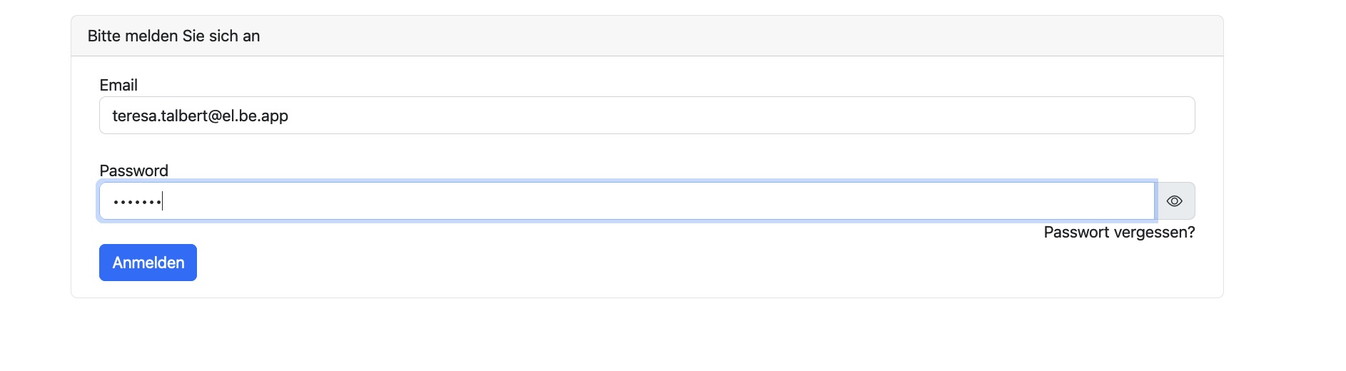 el-be.app LogIn-Seite