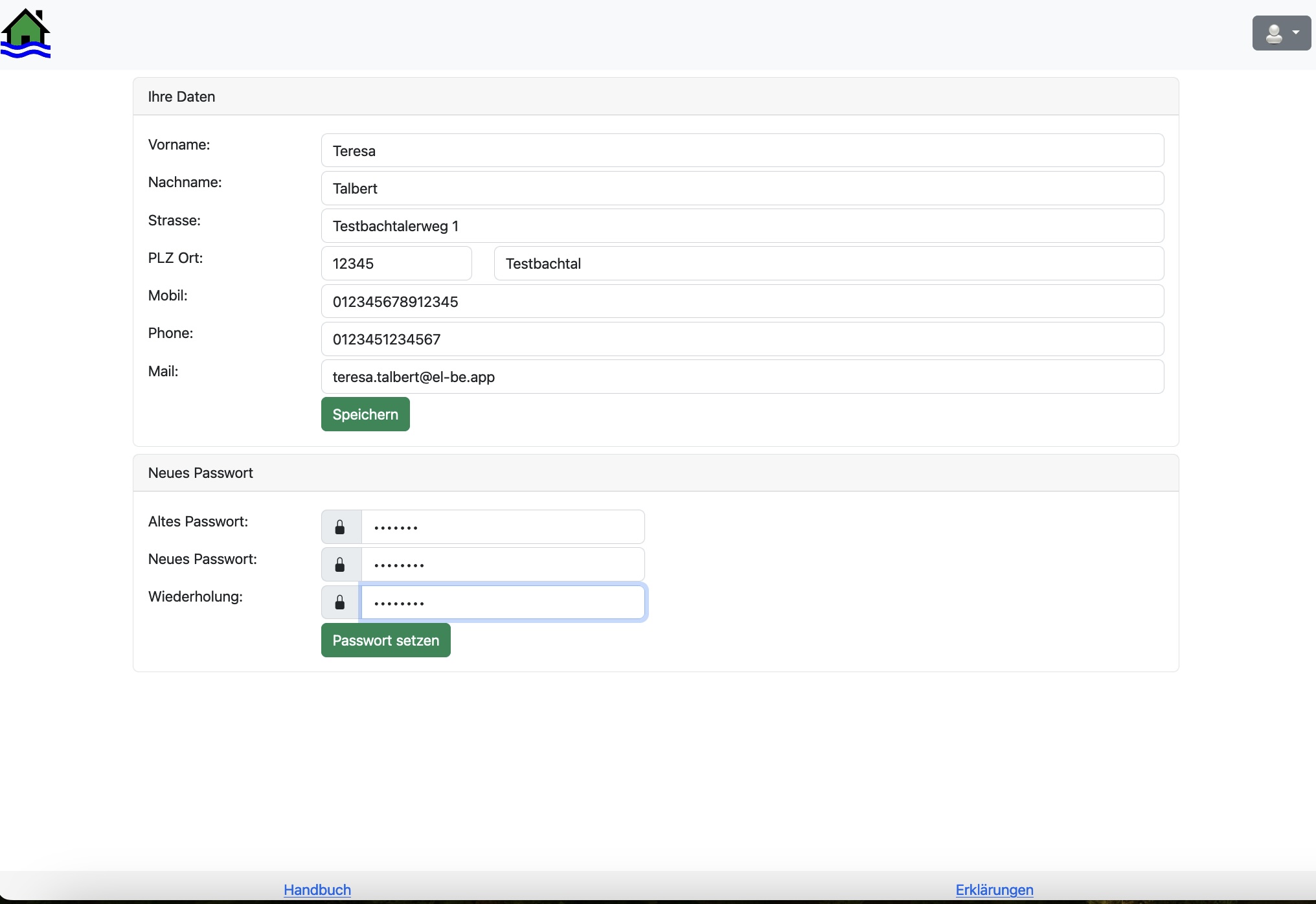 el-be.app Mein Profil