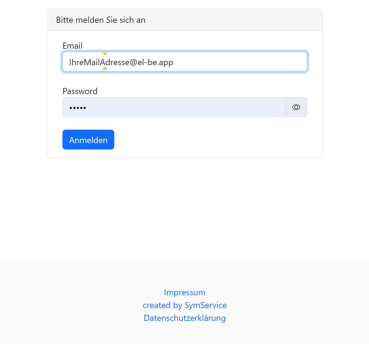 el-be.app Login-Seite