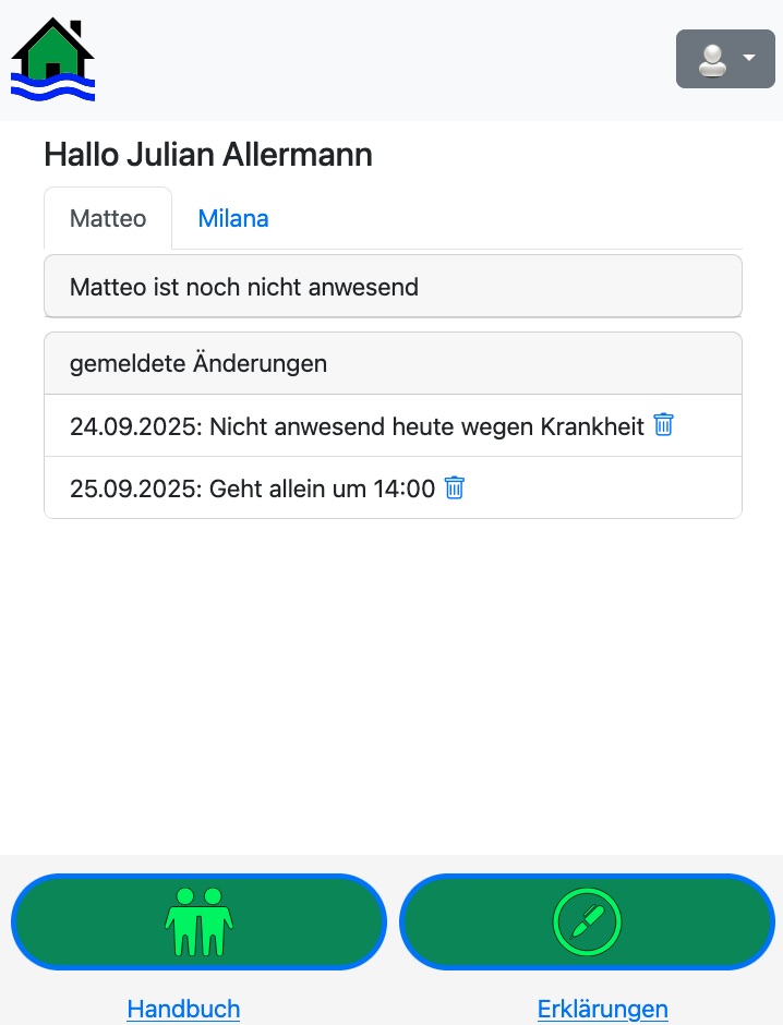 el-be.app Geschwister hinzufügen - Neues Kind hinzugefügt