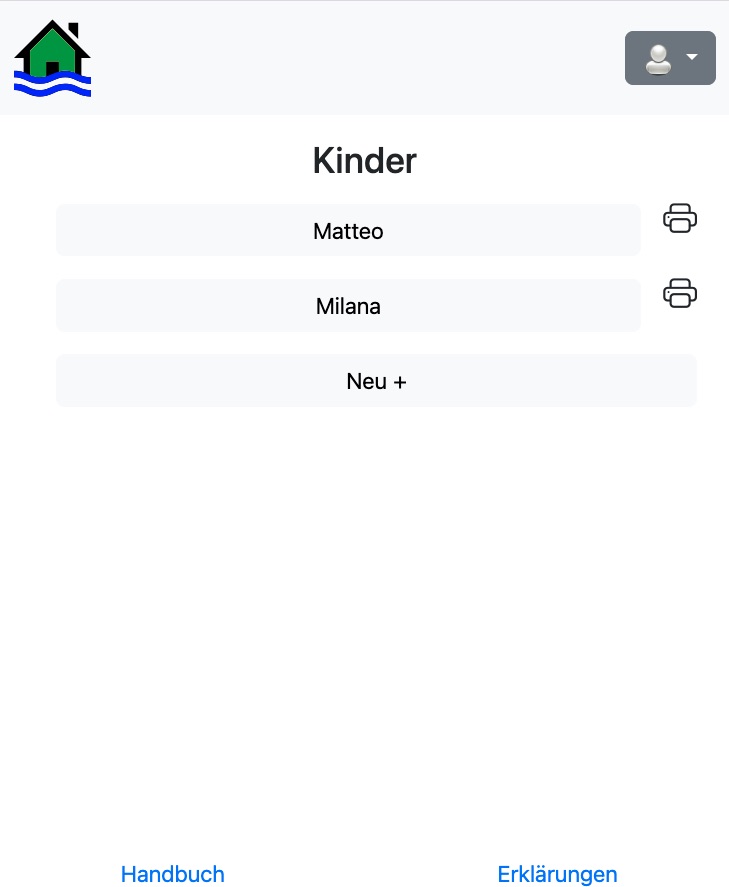 el-be.app Hinzugefügtes Geschwisterkind - Anmeldung ausdrucken